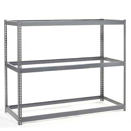 Global Industrial Wide Span Rack 72Wx15Dx96H, 3 Shelves No Deck 900 Lb Cap. Per Level, Gray B2296934